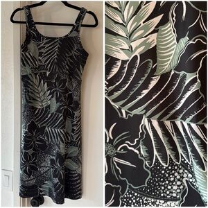 NWOT Columbia PFG Freezer III Dress Tropical Green Black Sleeveless Women sz Med